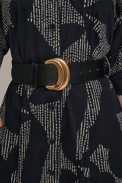 COTTON FLORAL MIDI SHIRT DRESS
