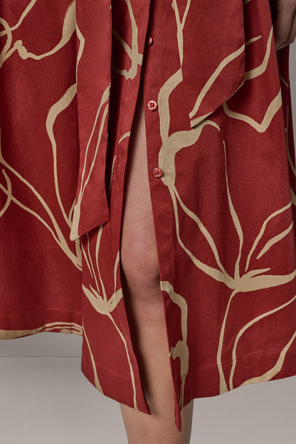 SLEEVELESS PRINT MIDI DRESS