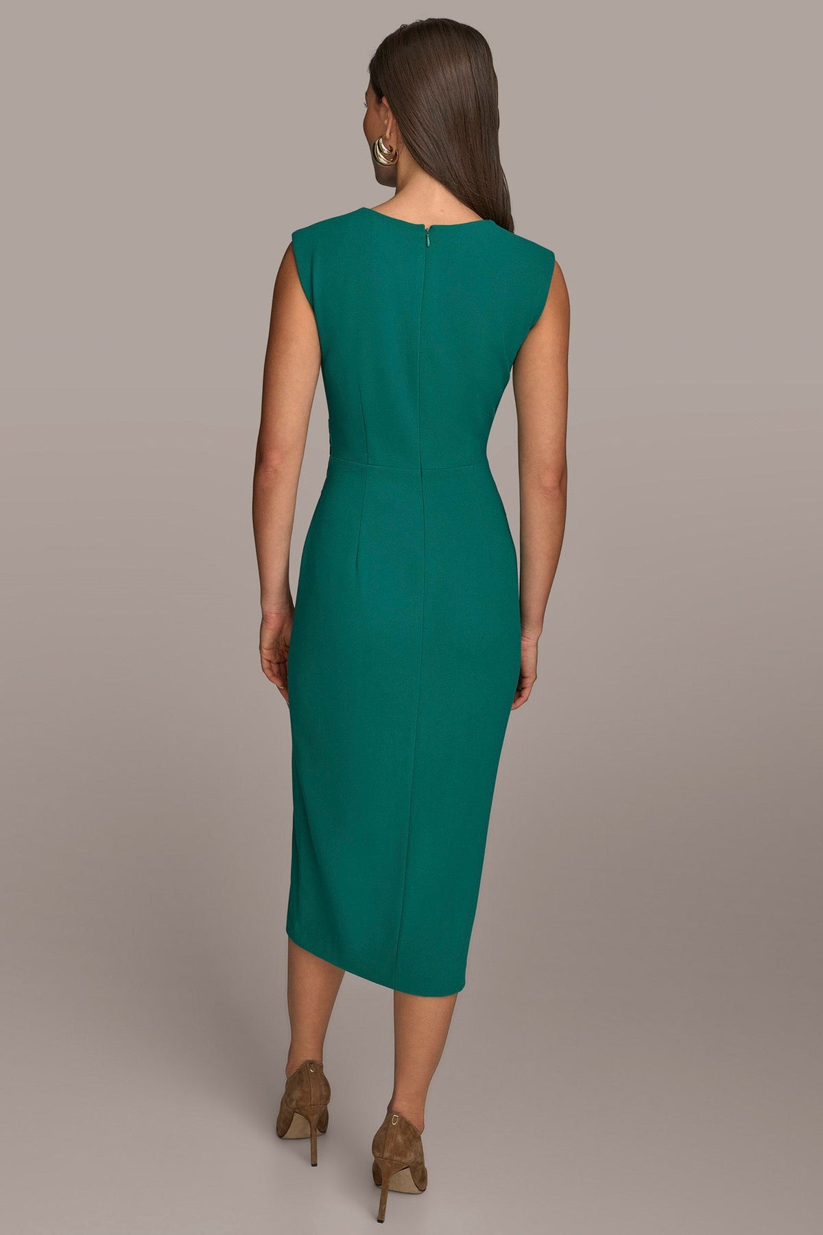 TWIST WAIST MIDI SHEATH DRESS
