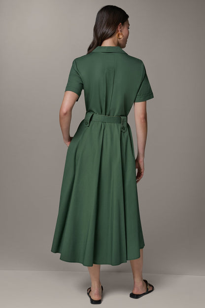 SHORT SLEEVE MIDI SHIRT DRESS