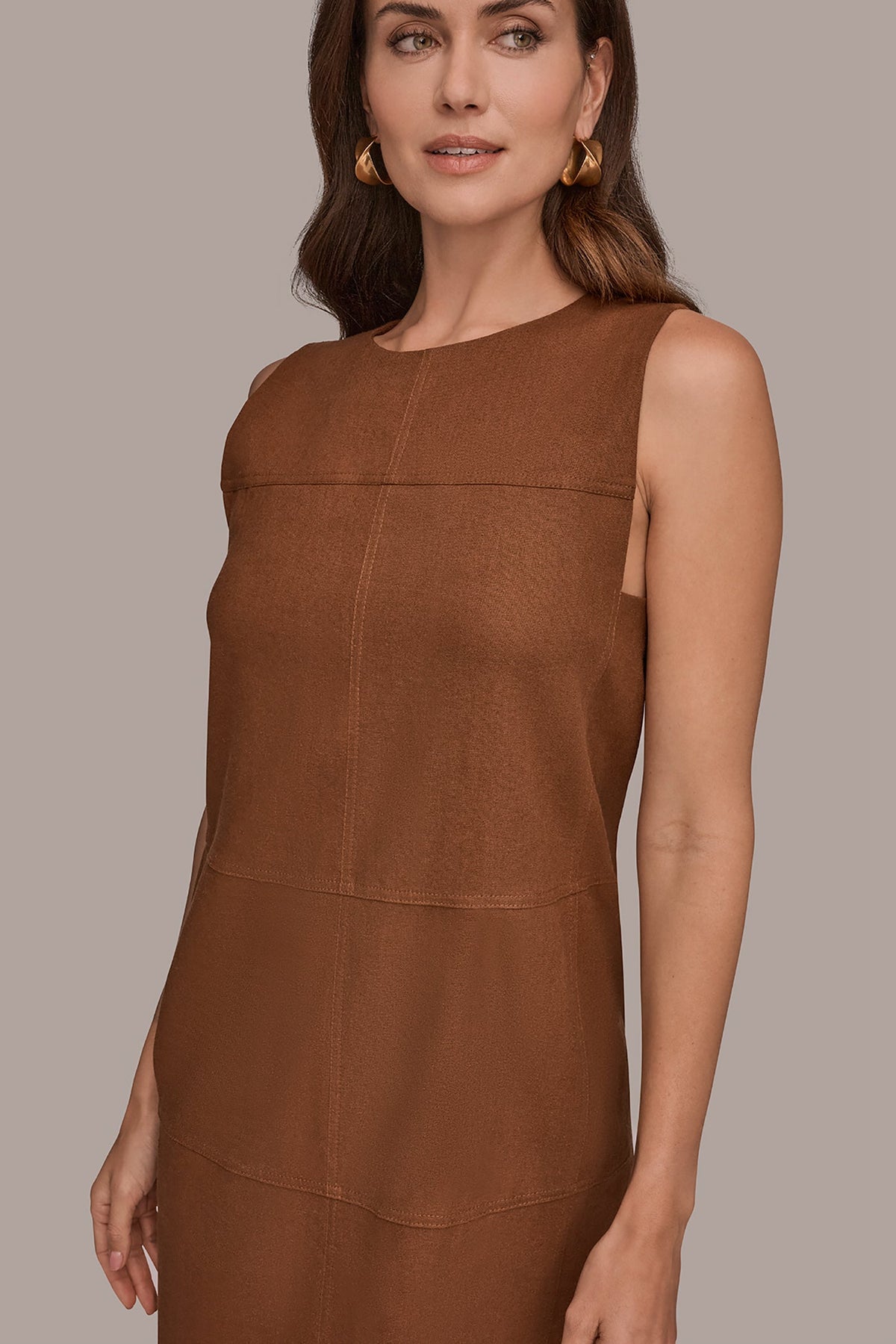 LINEN-BLEND SHIFT DRESS