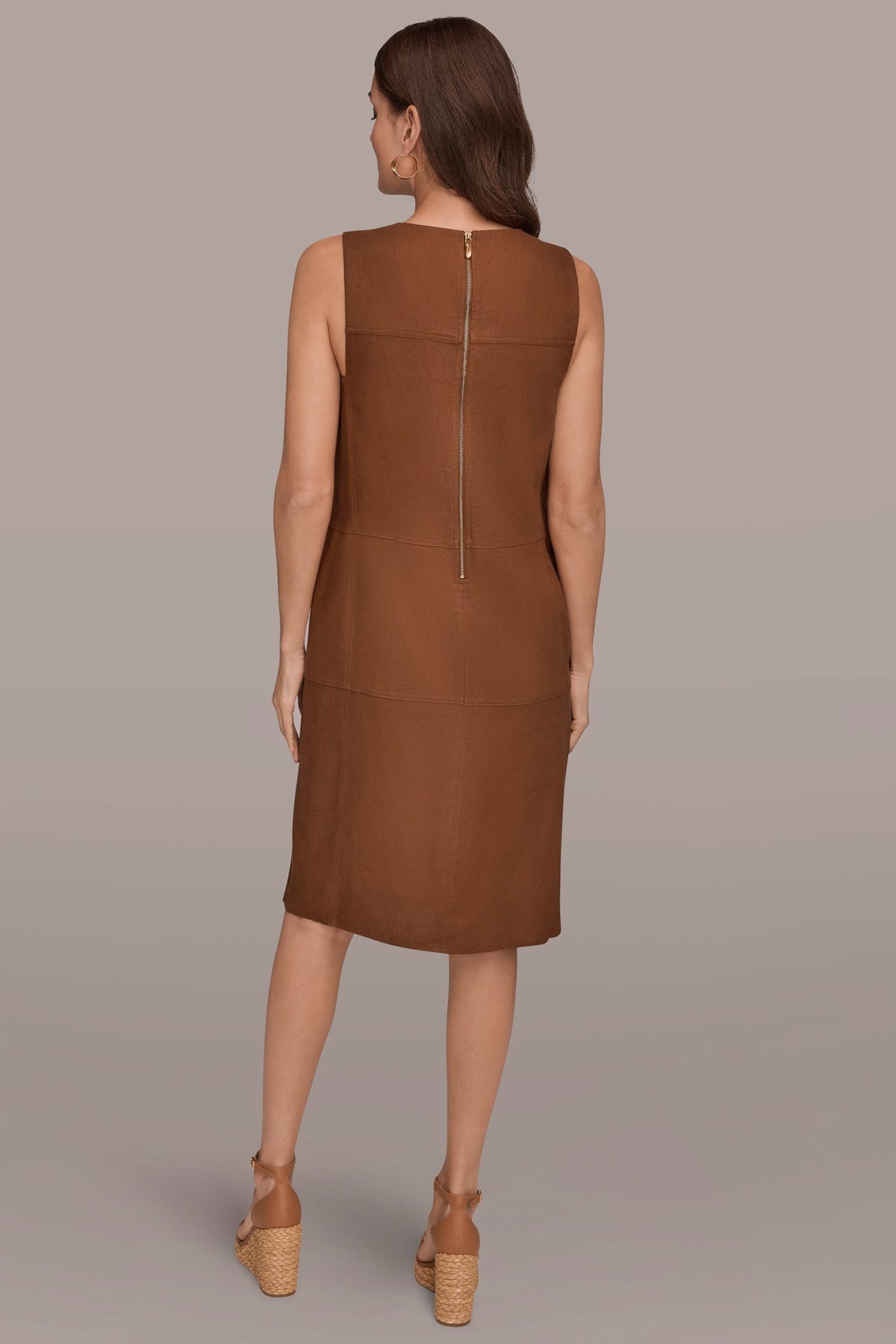 LINEN-BLEND SHIFT DRESS