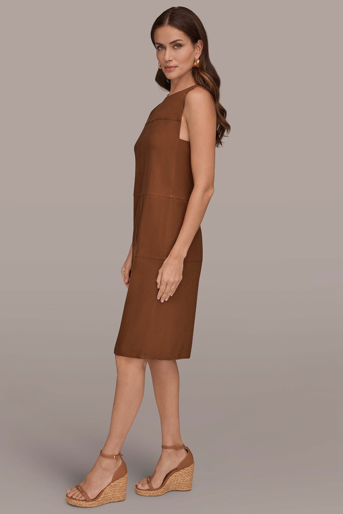 LINEN-BLEND SHIFT DRESS