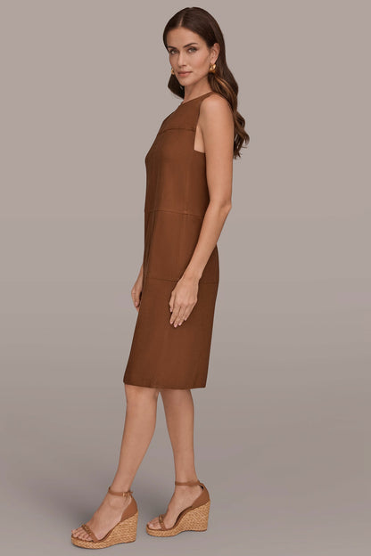 LINEN-BLEND SHIFT DRESS
