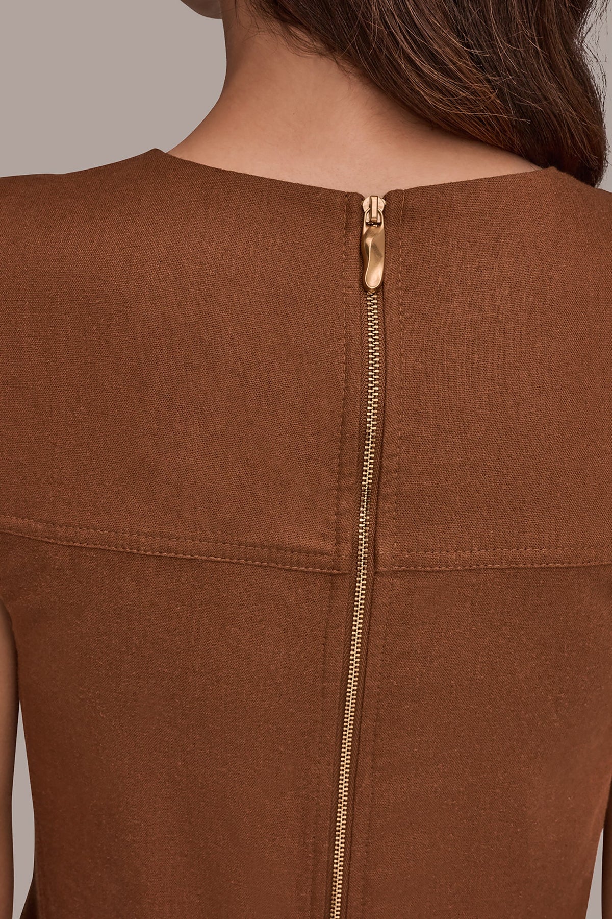 LINEN-BLEND SHIFT DRESS