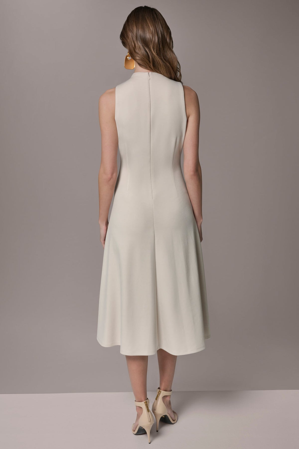 DIAGONAL RIB MIDI A-LINE DRESS