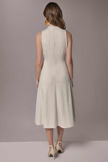DIAGONAL RIB MIDI A-LINE DRESS