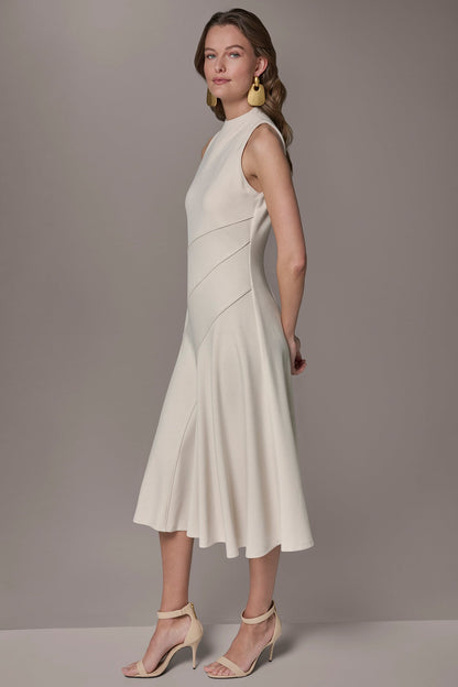 DIAGONAL RIB MIDI A-LINE DRESS