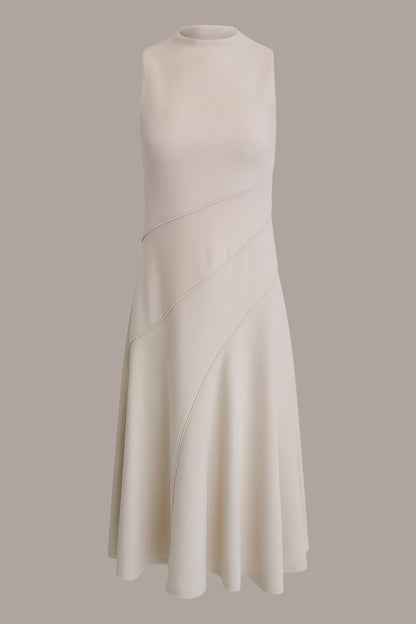 DIAGONAL RIB MIDI A-LINE DRESS