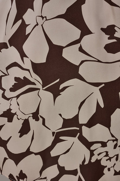 SHORT SLEEVE FLORAL MIDI A-LINE DRESS