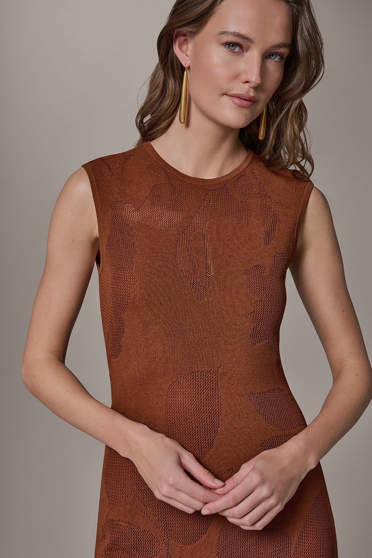 FLORAL-JACQUARD MIDI SWEATER DRESS