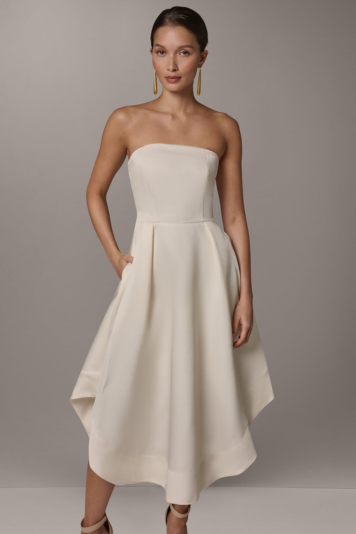 MIKADO STRAPLESS MIDI GOWN