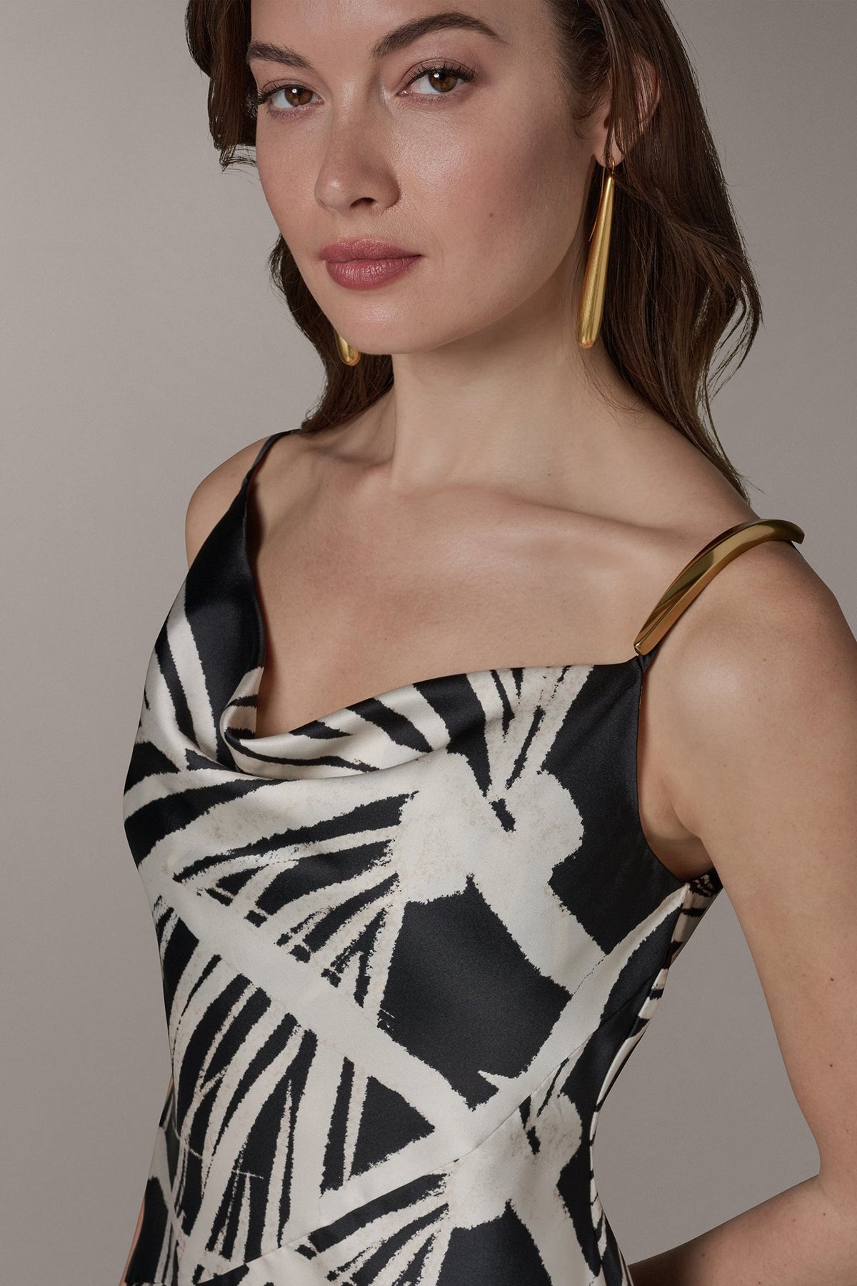 ASYMMETRIC MIDI SLIP DRESS