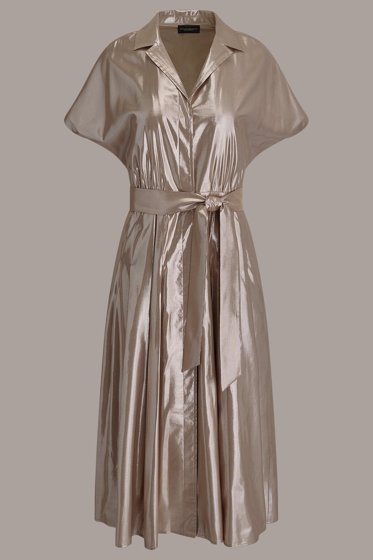 SHORT SLEEVE MIDI SHIRT DRESS