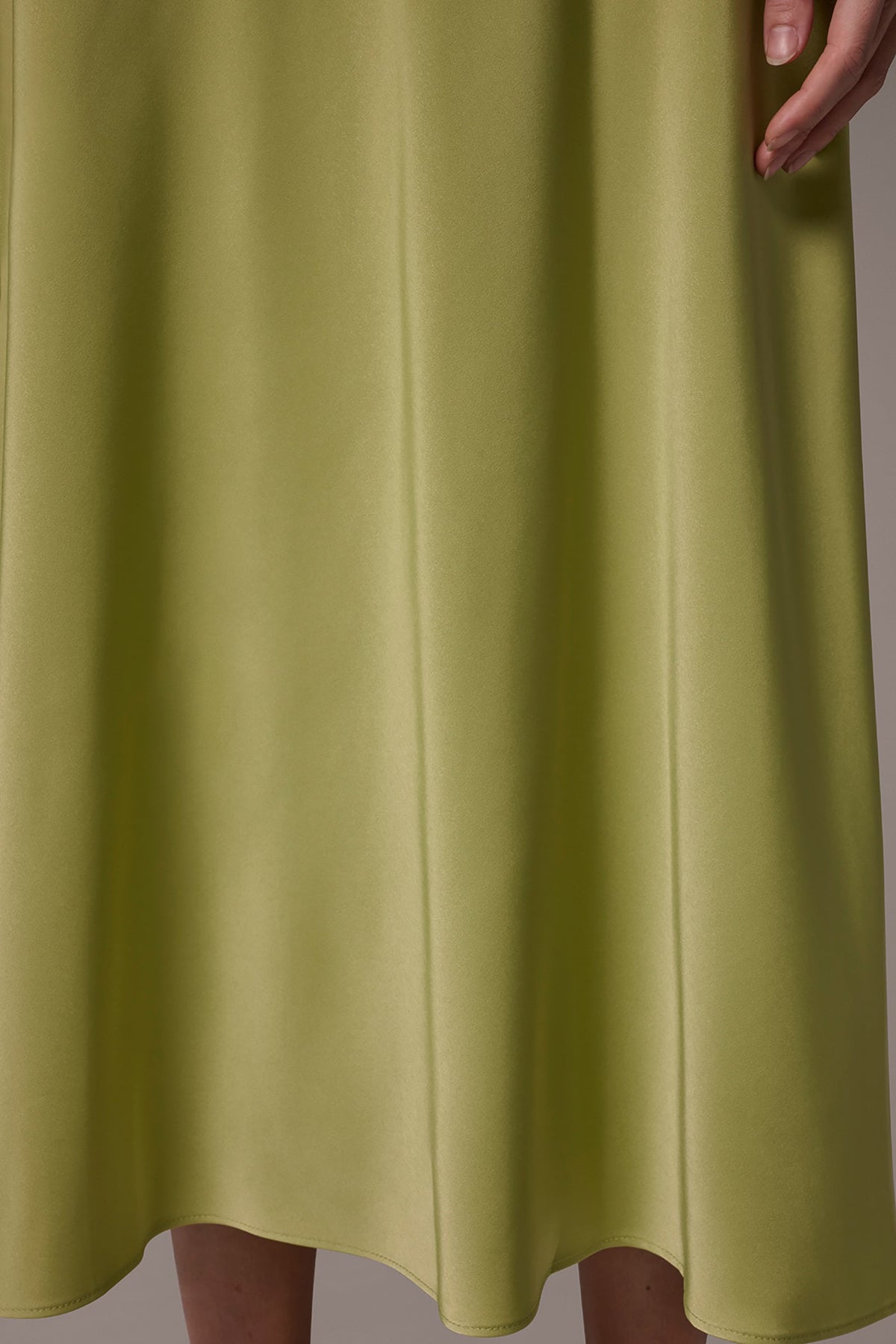 SATIN MIDI A-LINE HALTER DRESS