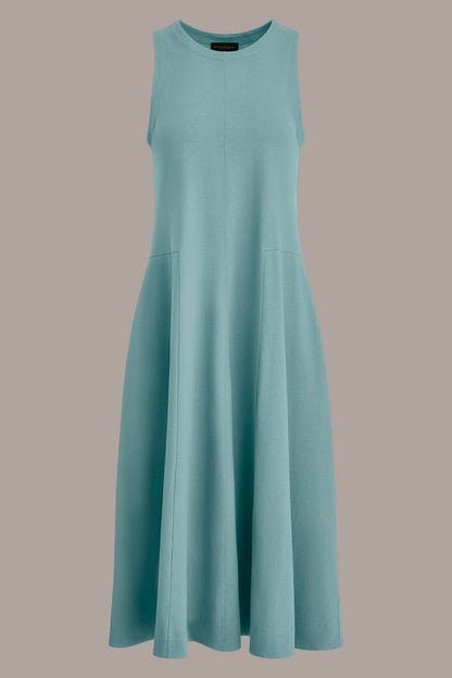 SLEEVELESS MIDI TRAPEZE DRESS