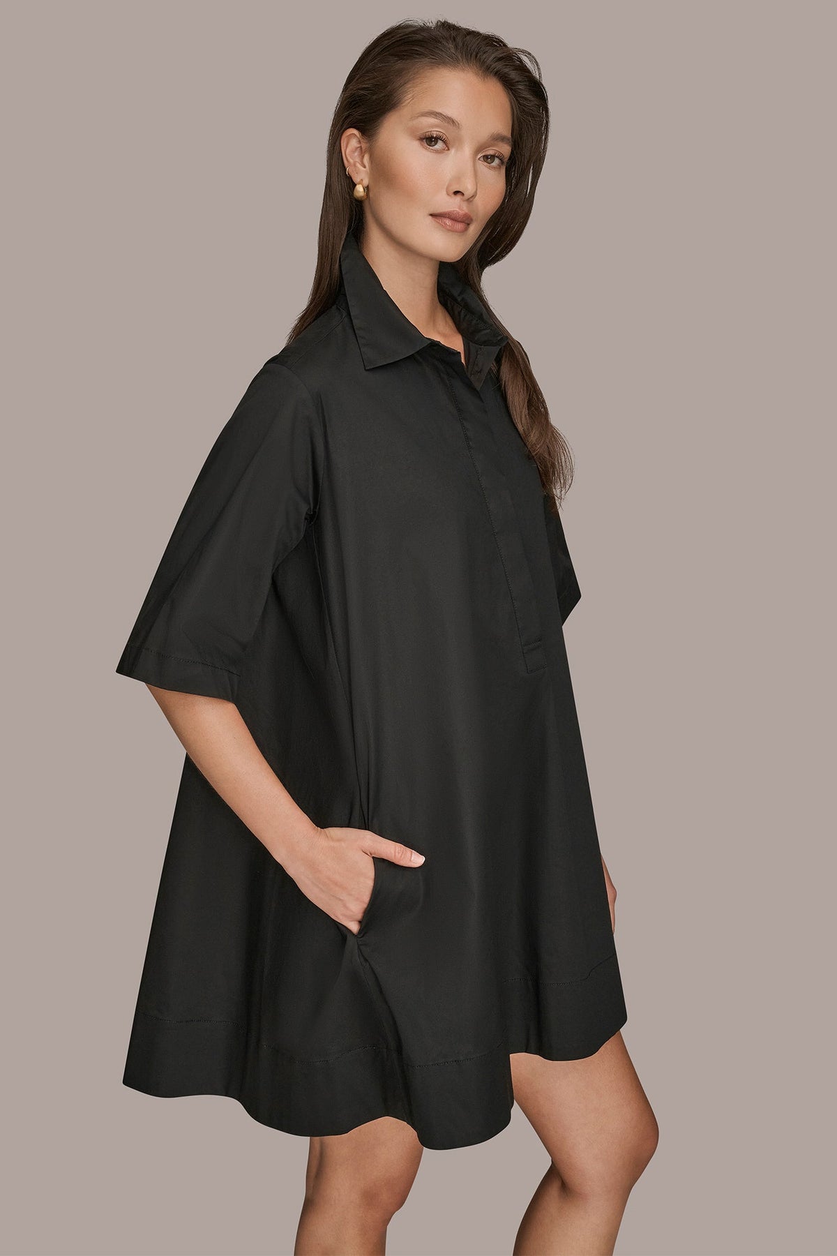ELBOW-SLEEVE DRESS