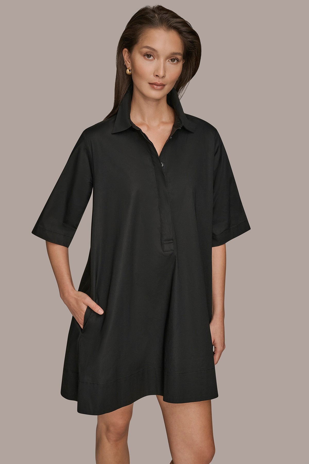 ELBOW-SLEEVE DRESS