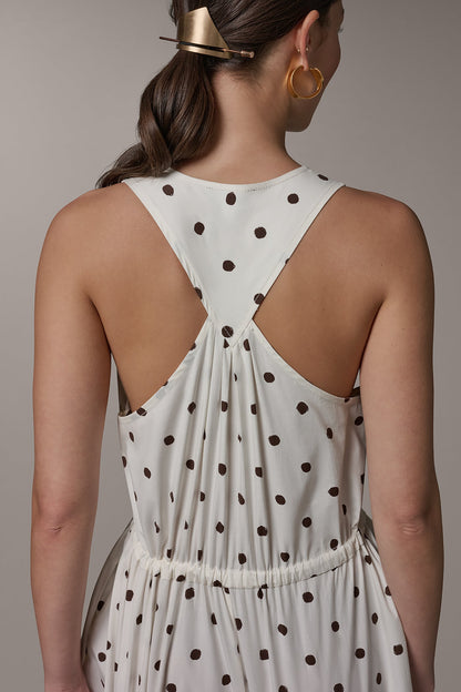 SLEEVELESS MIDI HALTER DRESS