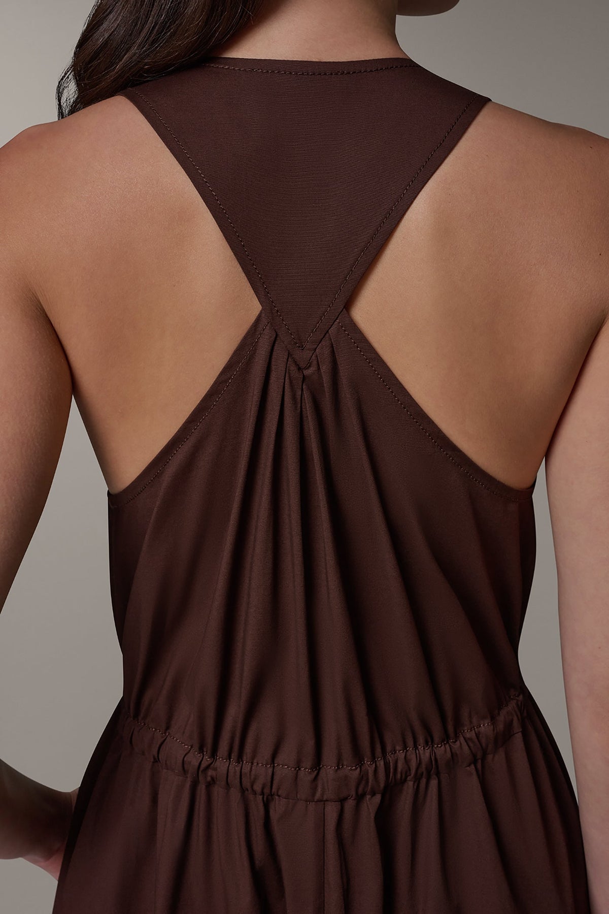 SLEEVELESS MIDI HALTER DRESS