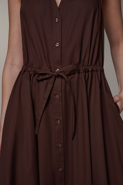 SLEEVELESS MIDI HALTER DRESS