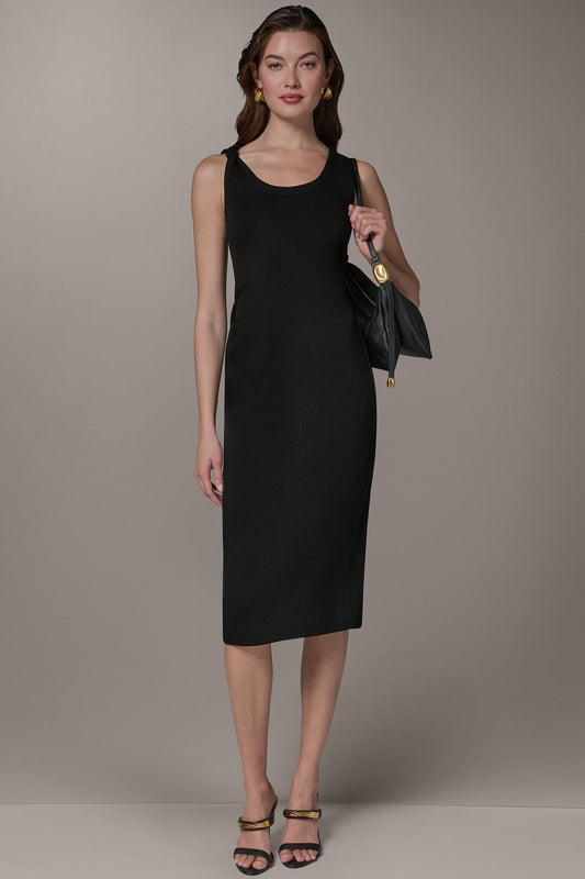 SLEEVELESS TWIST MIDI DRESS