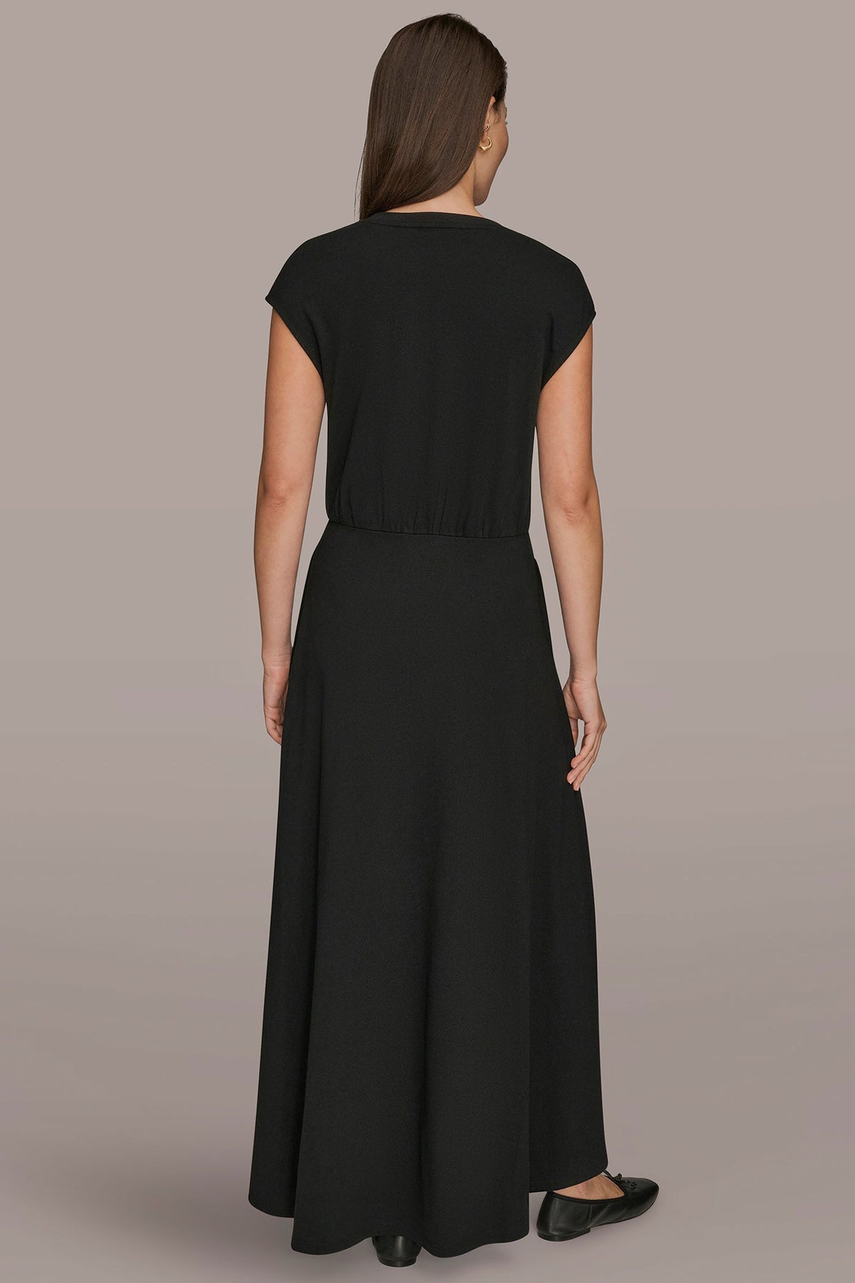 CAP SLEEVE CREW NECK DRESS