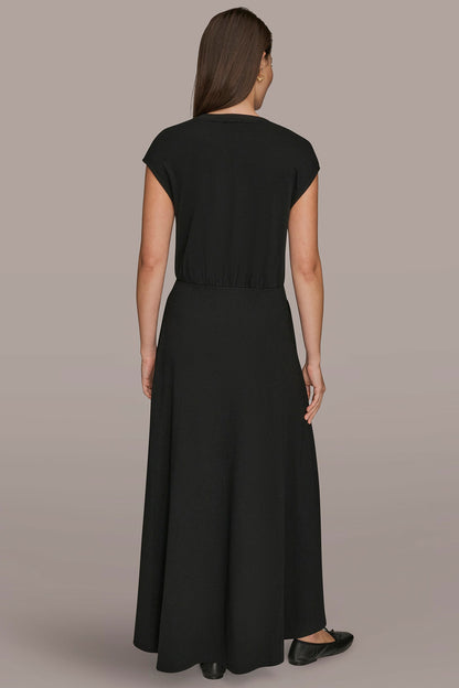 CAP SLEEVE CREW NECK DRESS