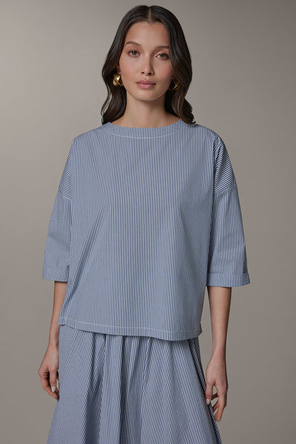 3/4 SLEEVE STRIPE BLOUSE