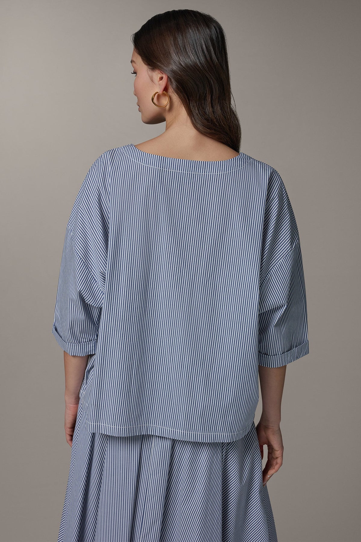 3/4 SLEEVE STRIPE BLOUSE
