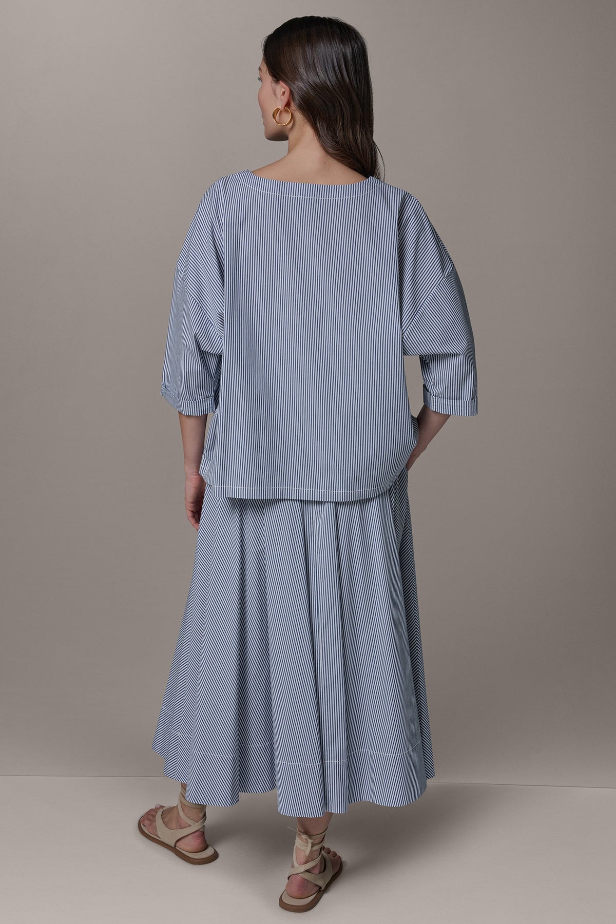 3/4 SLEEVE STRIPE BLOUSE