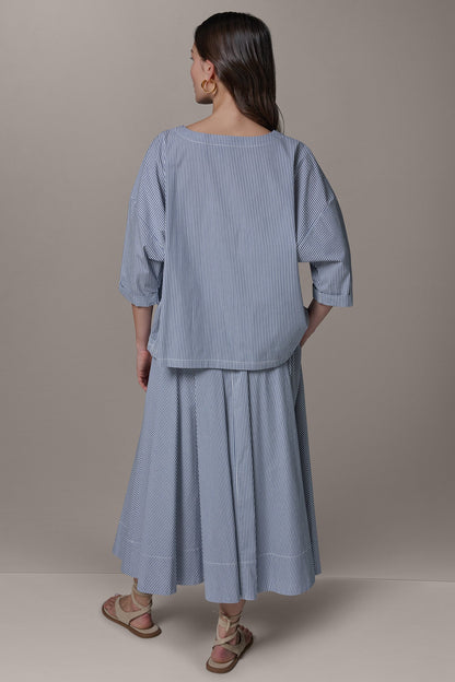3/4 SLEEVE STRIPE BLOUSE