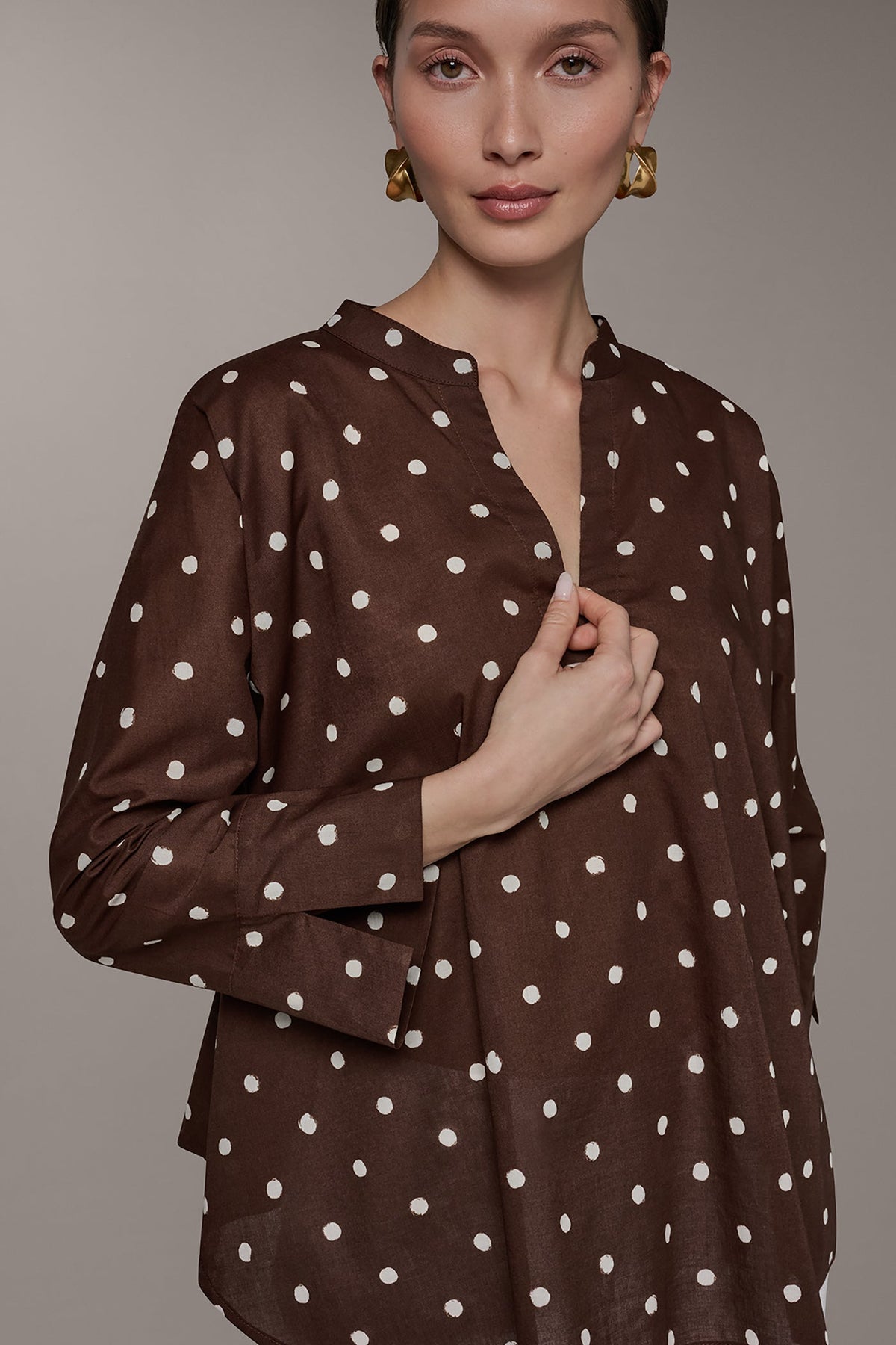 BRACELET SLEEVE POLKA DOT BLOUSE
