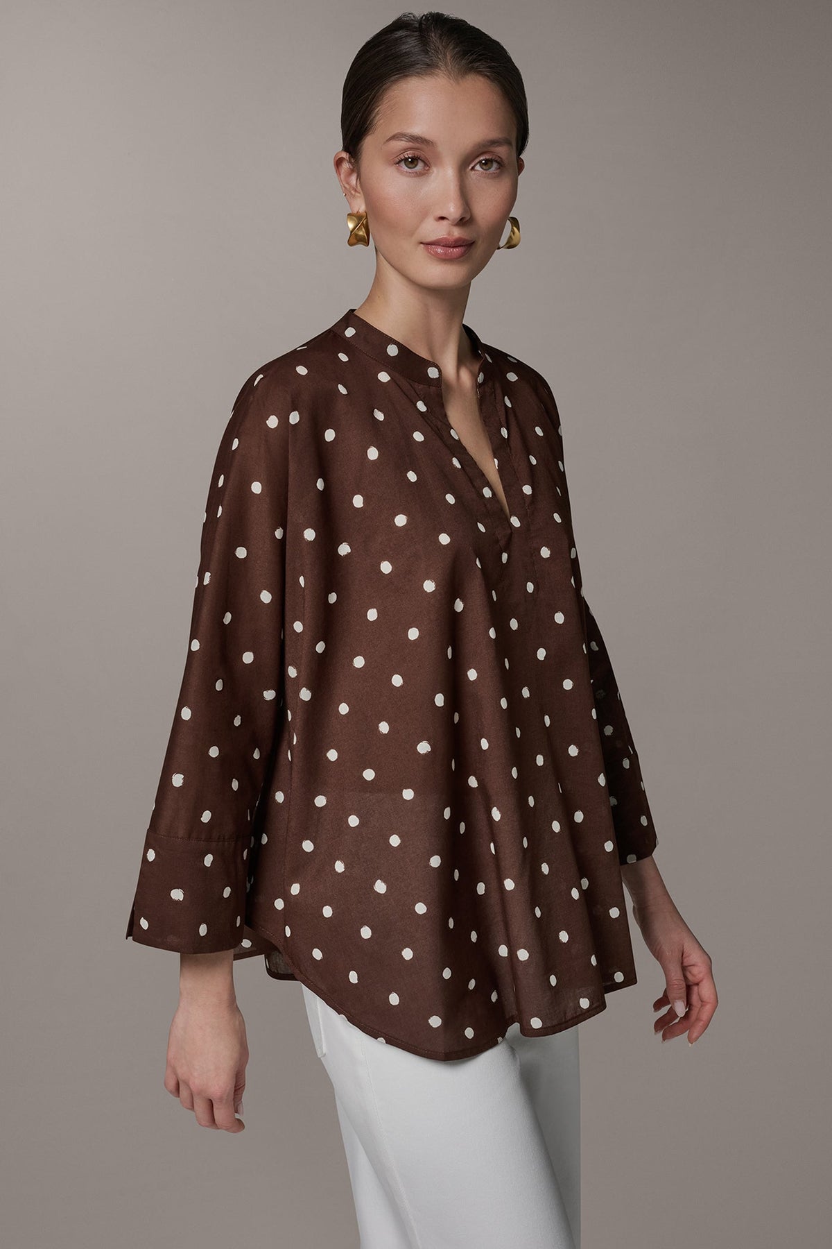 BRACELET SLEEVE POLKA DOT BLOUSE