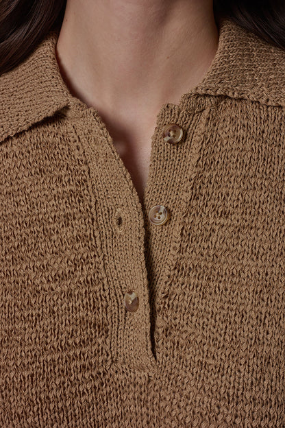 SLEEVELESS POLO SWEATER