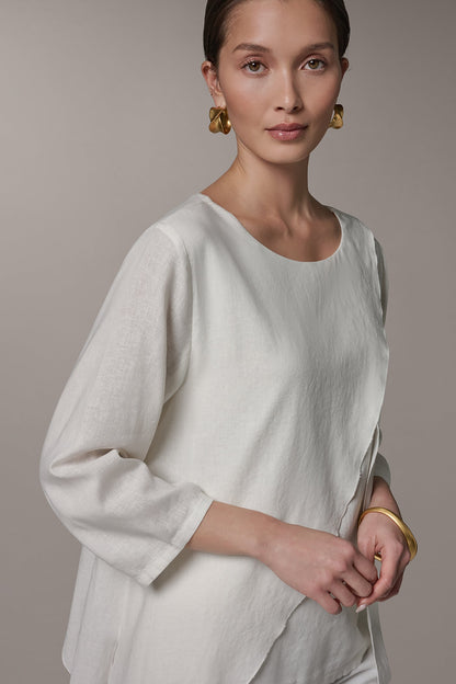 3/4 SLEEVE OVERLAY BLOUSE