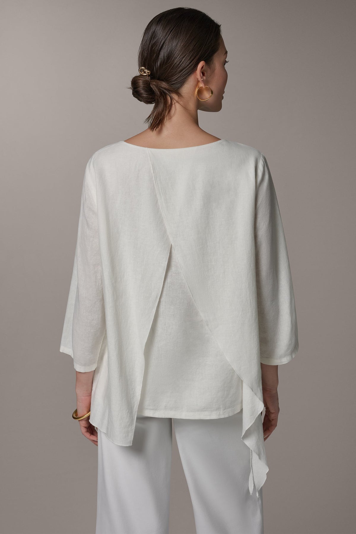 3/4 SLEEVE OVERLAY BLOUSE
