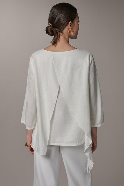 3/4 SLEEVE OVERLAY BLOUSE