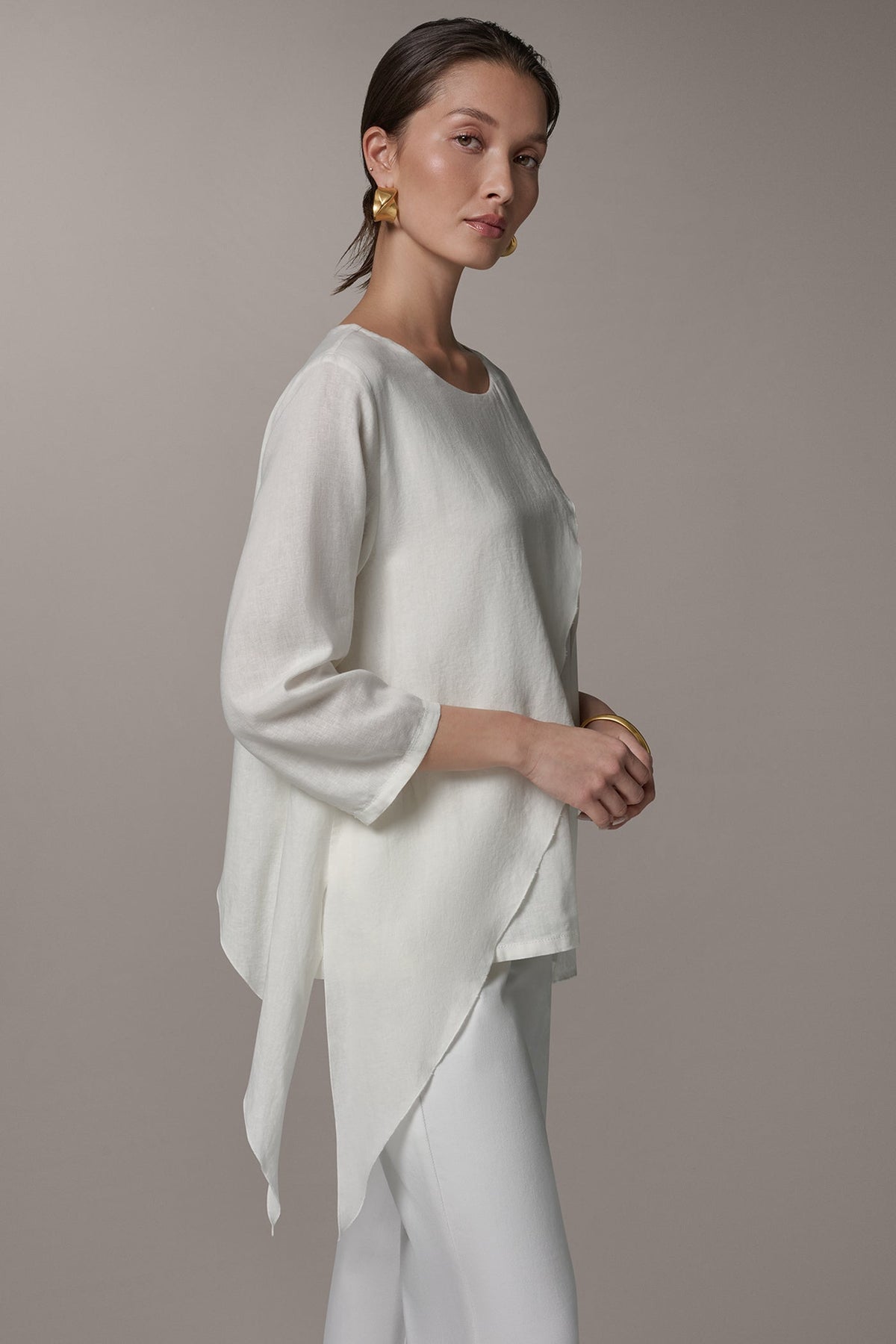 3/4 SLEEVE OVERLAY BLOUSE