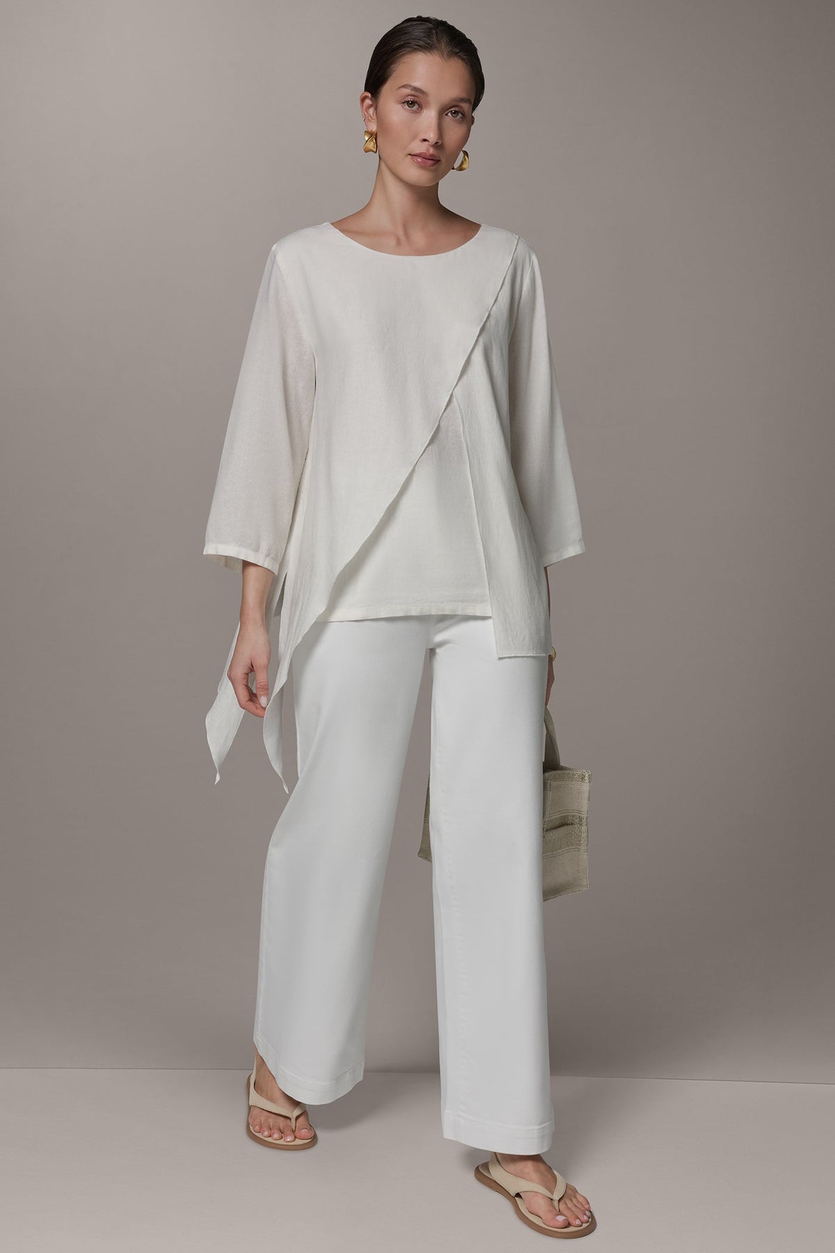 3/4 SLEEVE OVERLAY BLOUSE