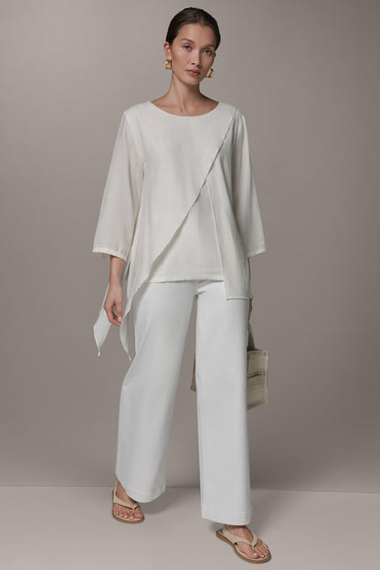 3/4 SLEEVE OVERLAY BLOUSE