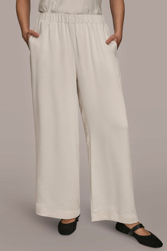 SATIN MID-RISE RELAXED PANT