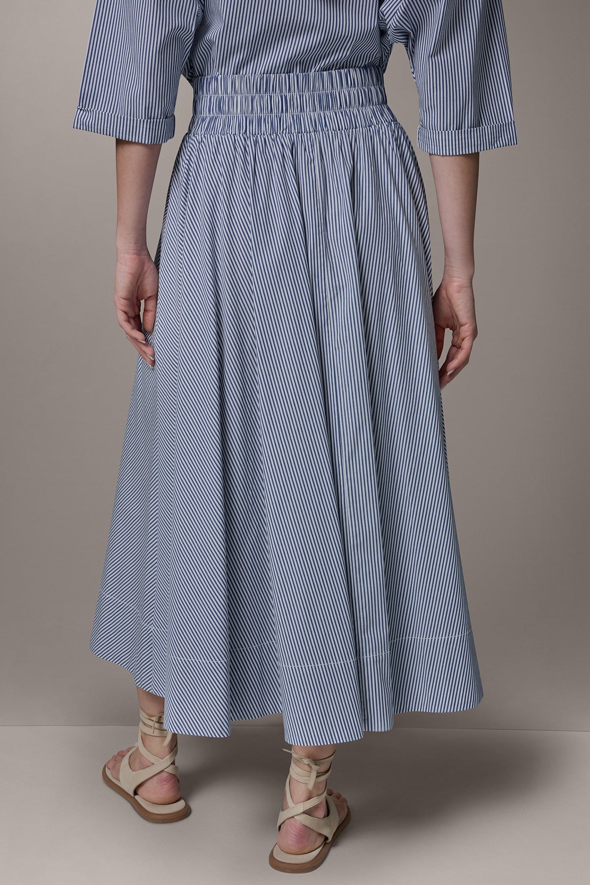 STRIPE MAXI A-LINE SKIRT