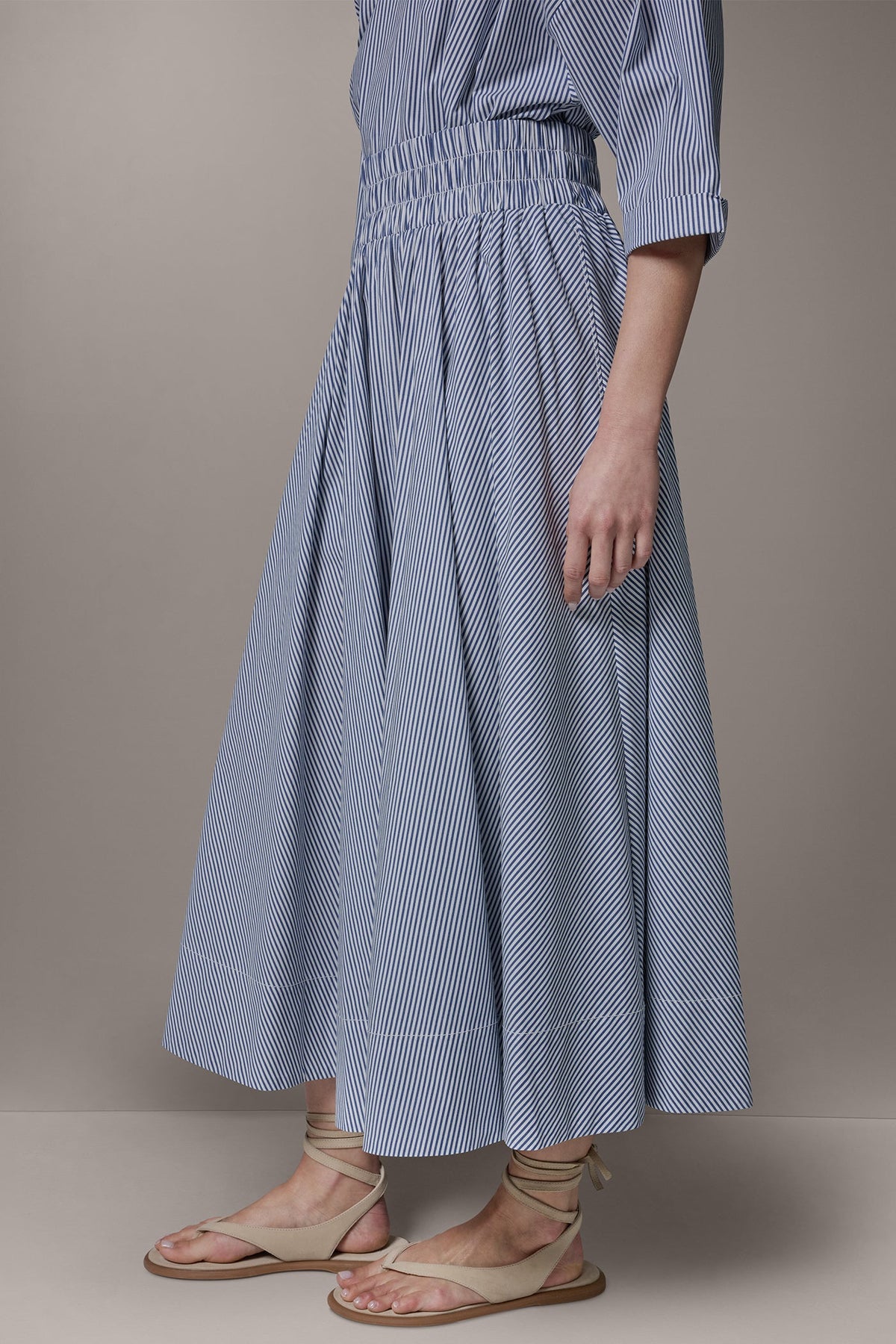 STRIPE MAXI A-LINE SKIRT