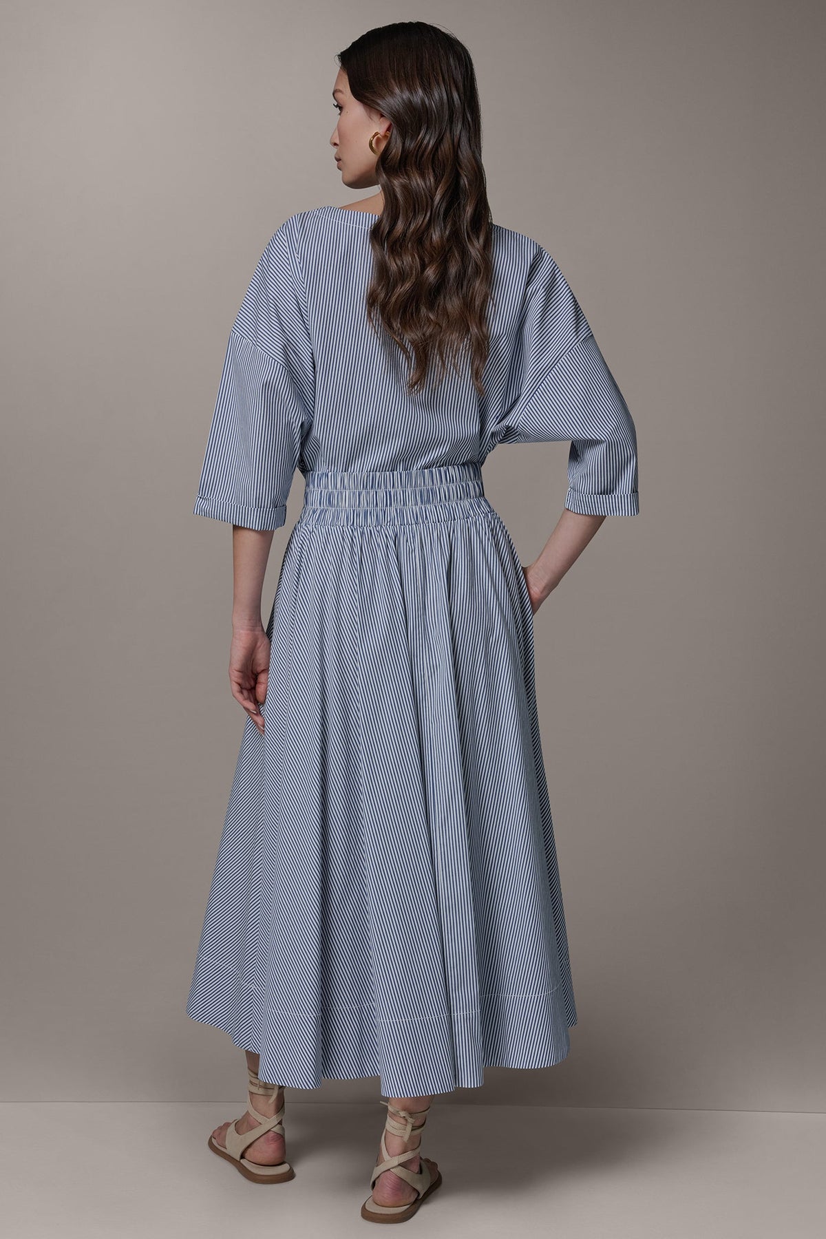 STRIPE MAXI A-LINE SKIRT