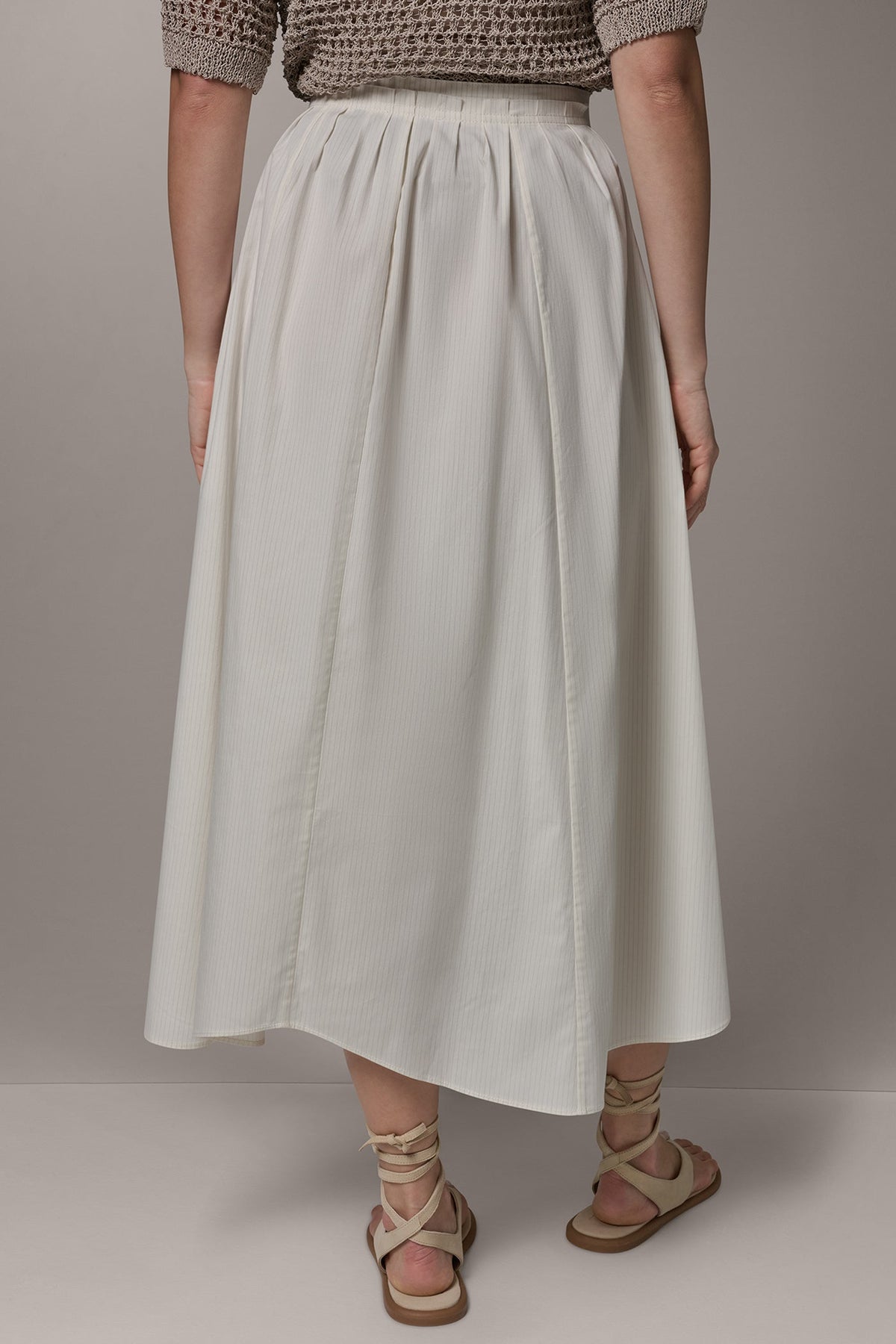 PINSTRIPE MIDI A-LINE SKIRT