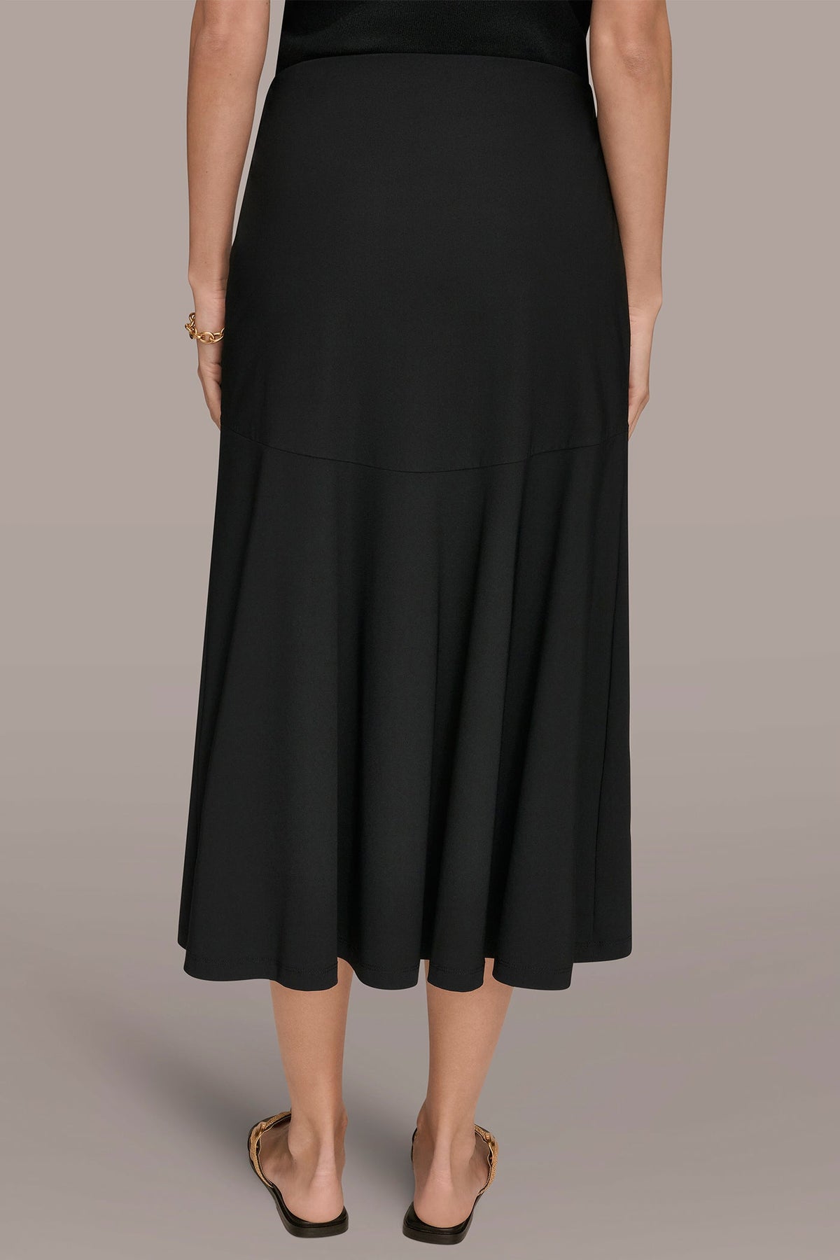 THE MODERN TRAVEL MIDI HI-LOW TRUMPET SKIRT
