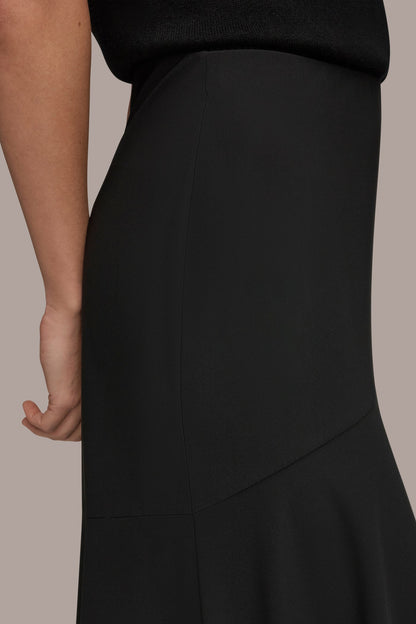 THE MODERN TRAVEL MIDI HI-LOW TRUMPET SKIRT