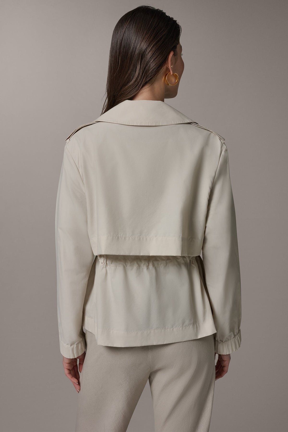 LONG SLEEVE DOUBLE BREASTED TRENCH JACKET