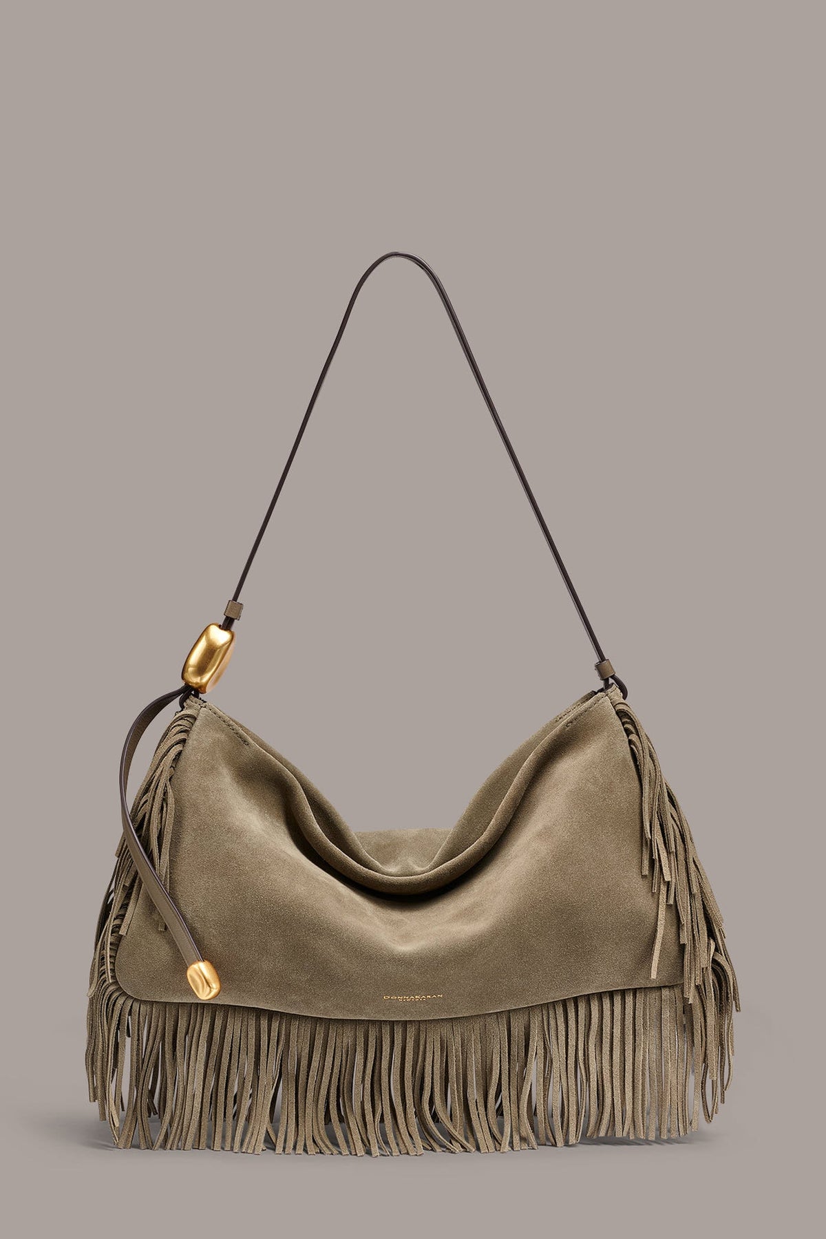 VELVET LARGE FRINGE SHOULDER BAG